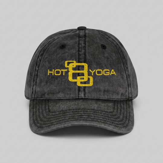 Hot 8 Yoga Washed Black Vintage Hat