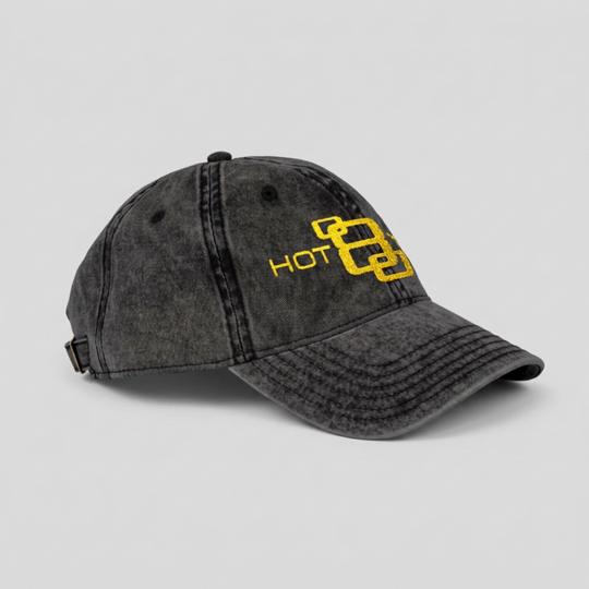 Hot 8 Yoga Washed Black Vintage Hat