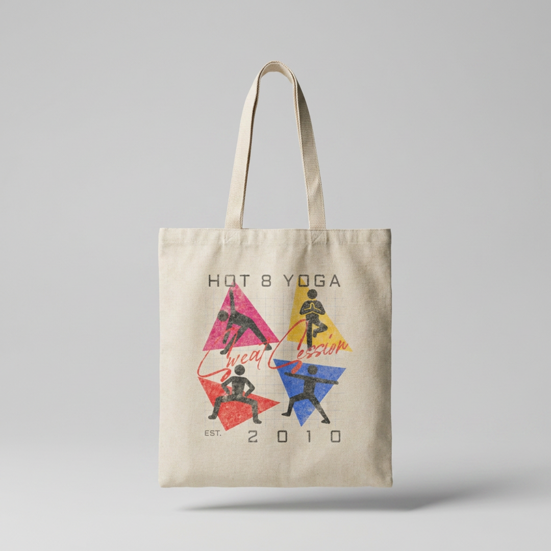 Hot 8 Yoga Sweat Session Est. 2010 Studio Tote Bag