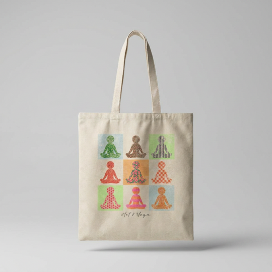 Pattern Play Meditation Pop Art Natural Studio Tote Bag