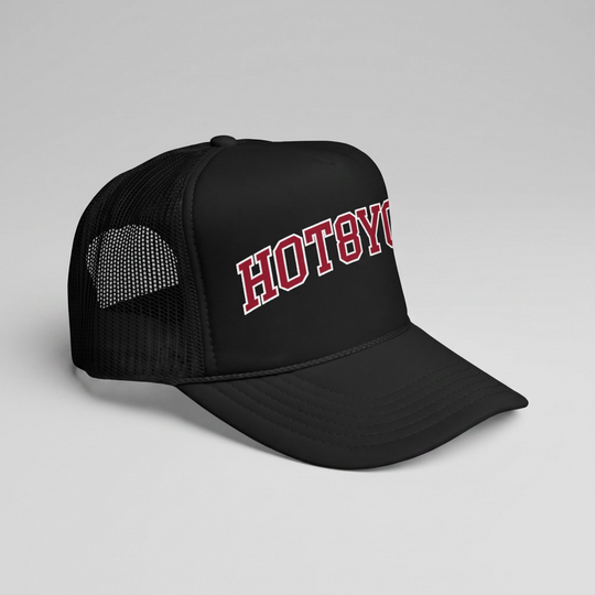 Hot 8 Yoga Collegiate Logo Trucker Hat
