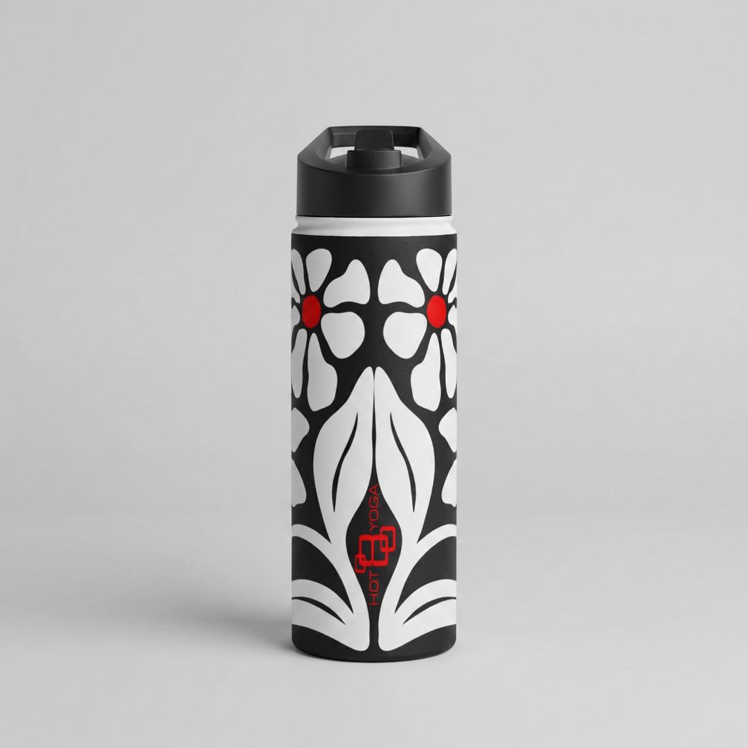 Retro Mod Wildflowers Stainless Steel Water Bottle 18oz
