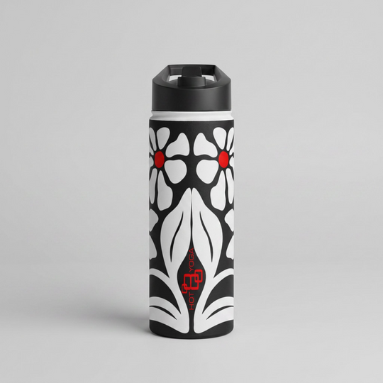 Retro Mod Wildflowers Stainless Steel Water Bottle 18oz