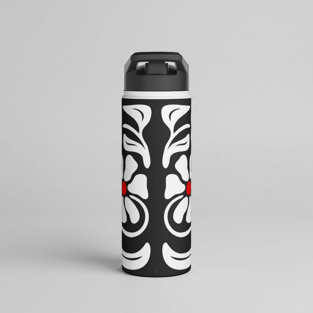 Retro Mod Wildflowers Stainless Steel Water Bottle 18oz
