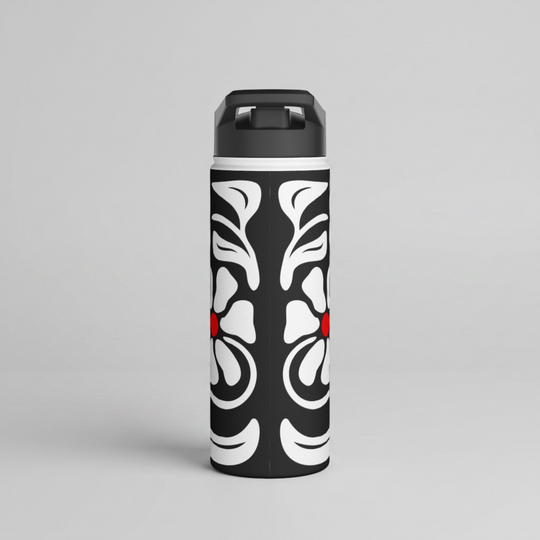 Retro Mod Wildflowers Stainless Steel Water Bottle 18oz