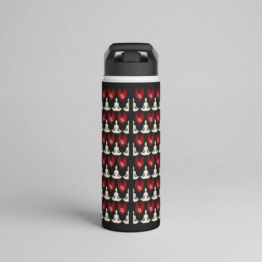 I Heart Hot 8 Yoga Stainless Steel Water Bottle 18oz