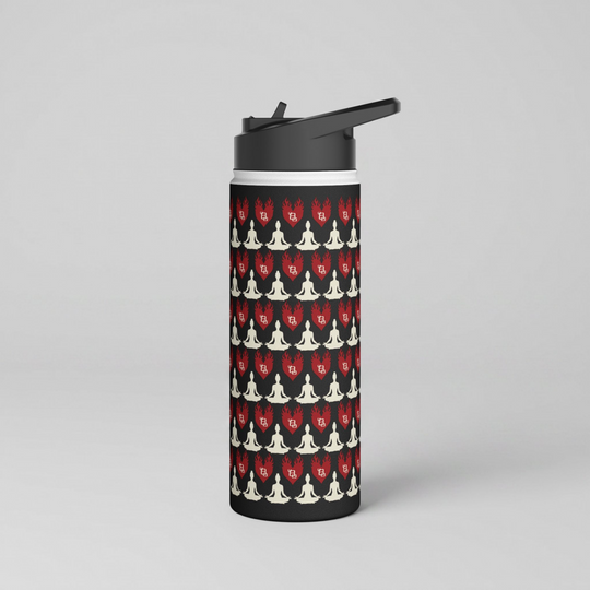 I Heart Hot 8 Yoga Stainless Steel Water Bottle 18oz
