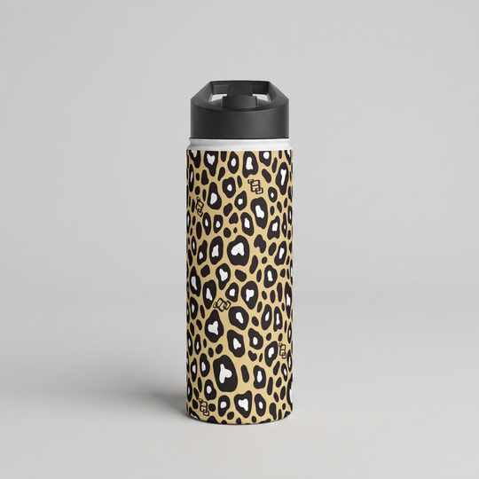 Untamed Spirit Leopard Print Stainless Steel Water Bottle 18oz