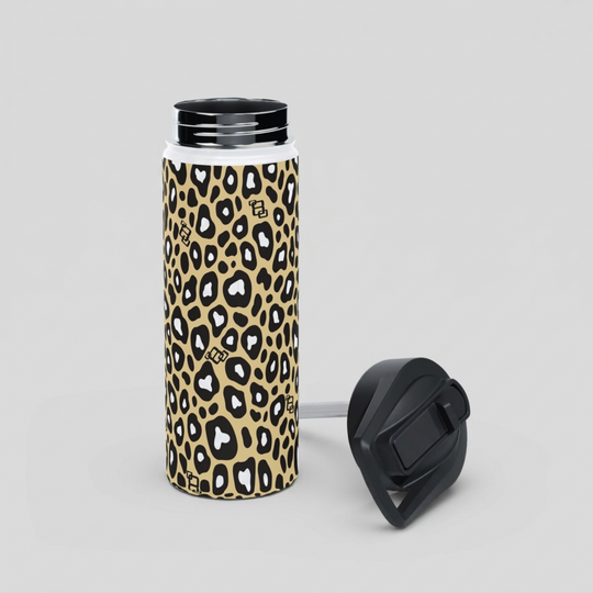 Untamed Spirit Leopard Print Stainless Steel Water Bottle 18oz