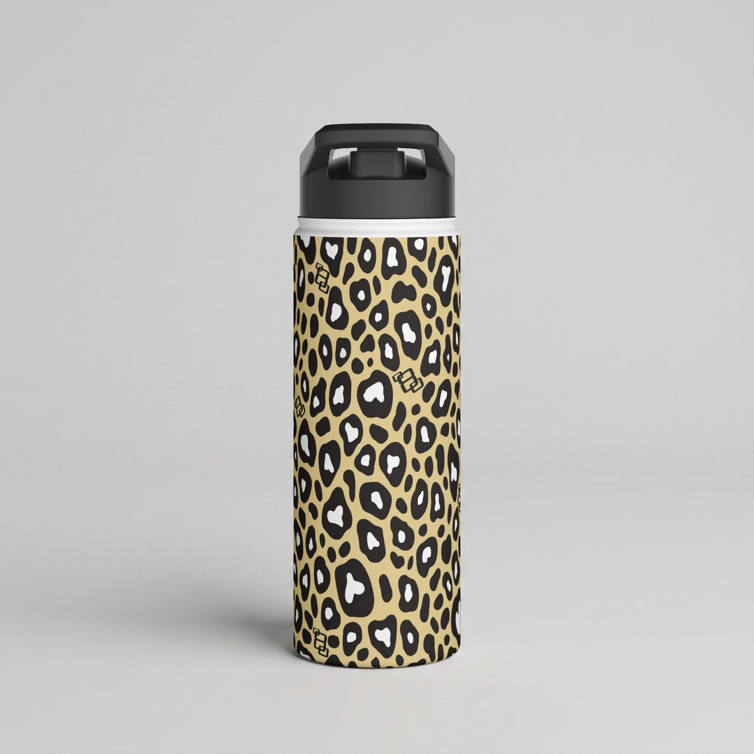 Untamed Spirit Leopard Print Stainless Steel Water Bottle 18oz