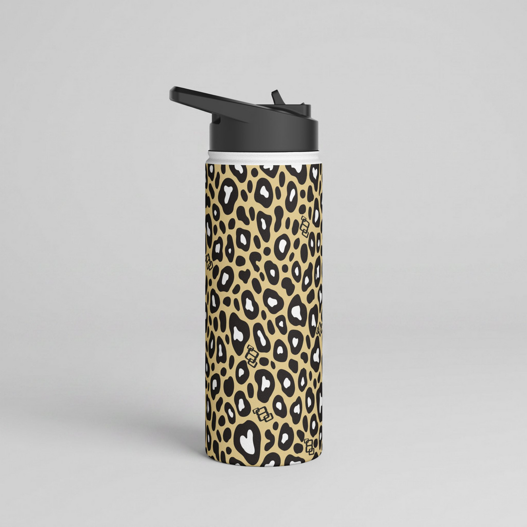 Untamed Spirit Leopard Print Stainless Steel Water Bottle 18oz