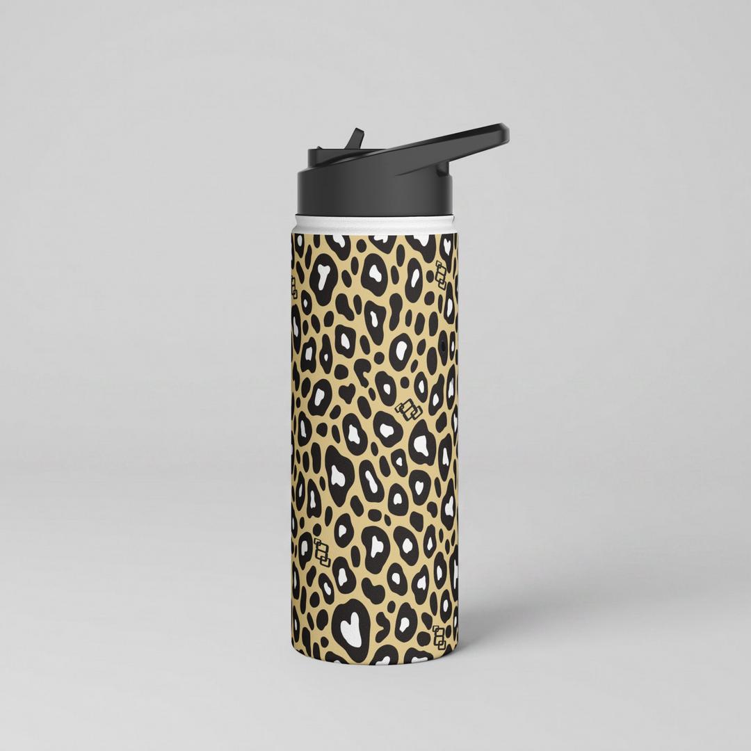 Untamed Spirit Leopard Print Stainless Steel Water Bottle 18oz