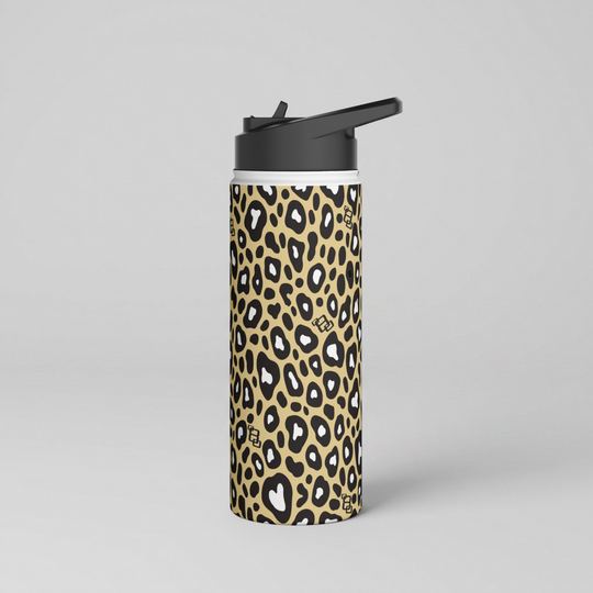 Untamed Spirit Leopard Print Stainless Steel Water Bottle 18oz