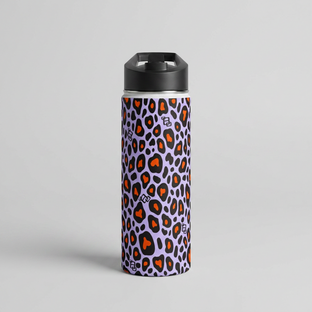 Primal Power Leopard Print Stainless Steel Water Bottle 18oz