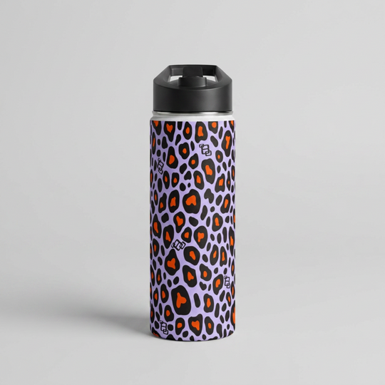 Primal Power Leopard Print Stainless Steel Water Bottle 18oz