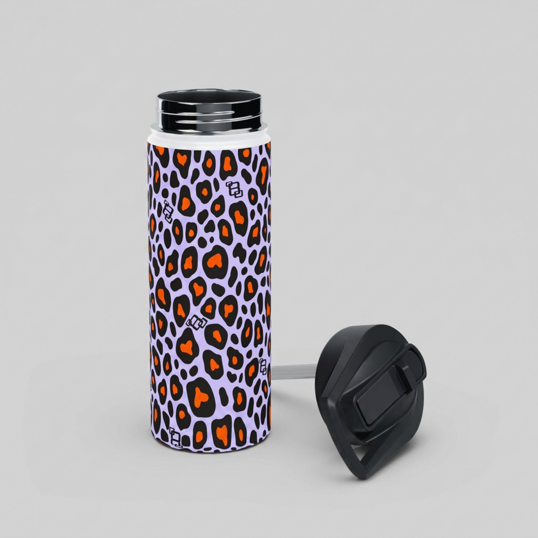 Primal Power Leopard Print Stainless Steel Water Bottle 18oz