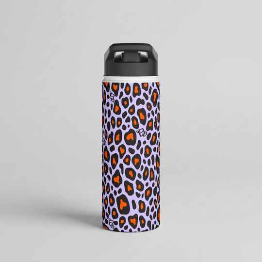 Primal Power Leopard Print Stainless Steel Water Bottle 18oz