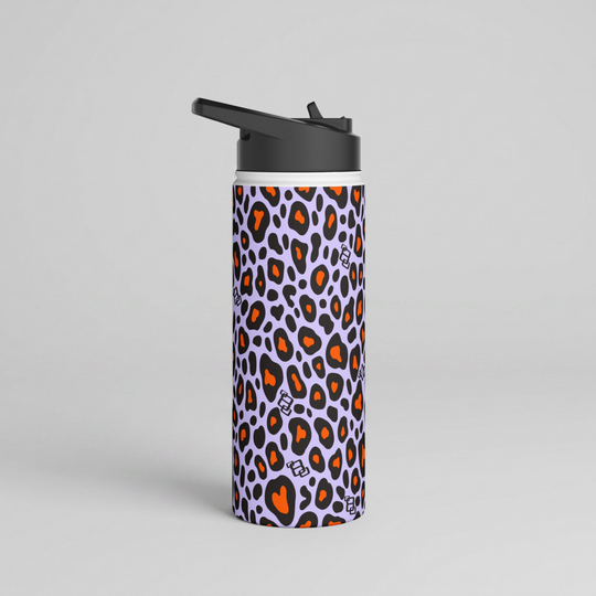 Primal Power Leopard Print Stainless Steel Water Bottle 18oz