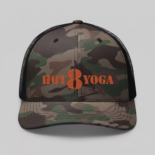 Camouflage Hot 8 Yoga Trucker Hat