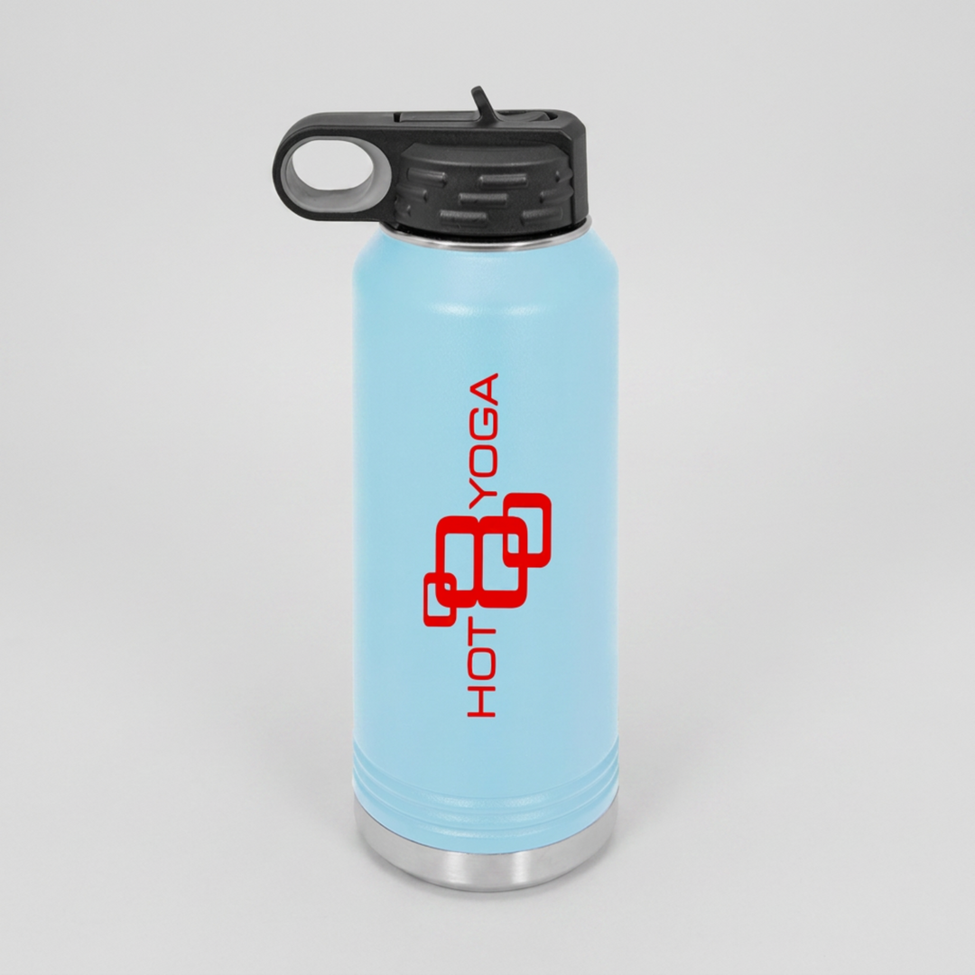 Hot 8 Yoga Sky Blue Water Bottle 20oz