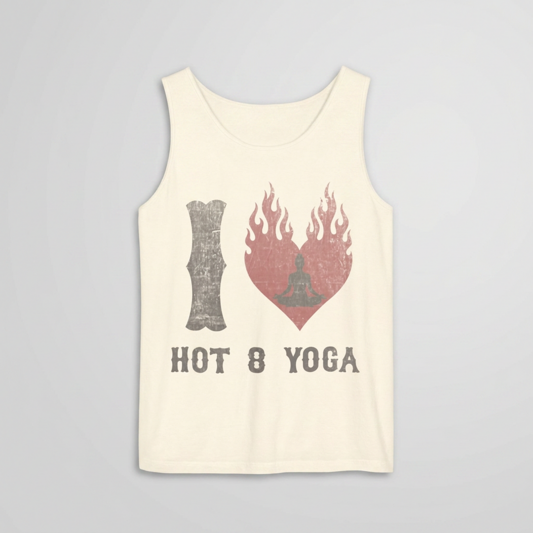 I Heart Hot 8 Yoga Pigment Dyed Tank Top