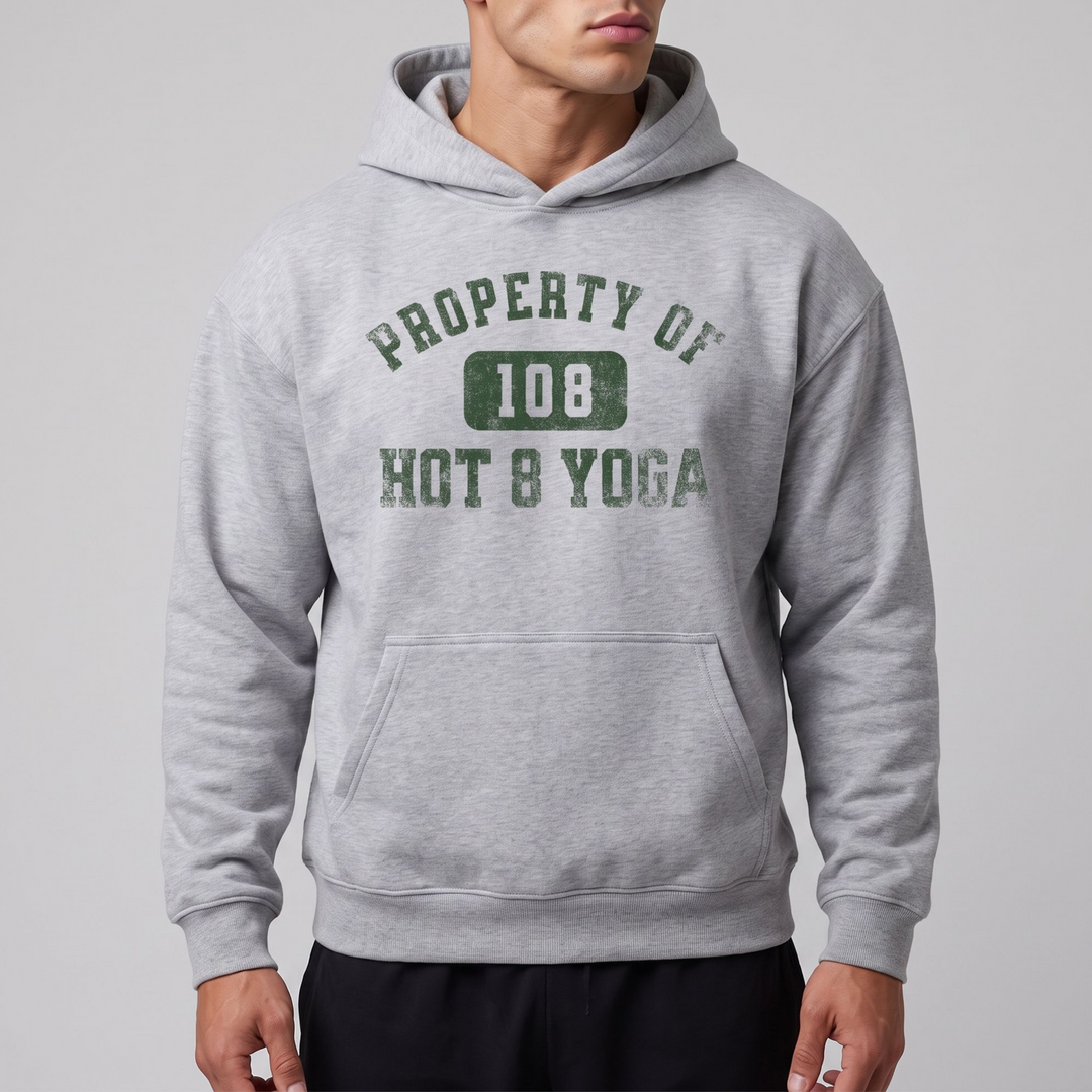 Property of 108 Hot 8 Yoga Vintage Relaxed Pullover Hoodie