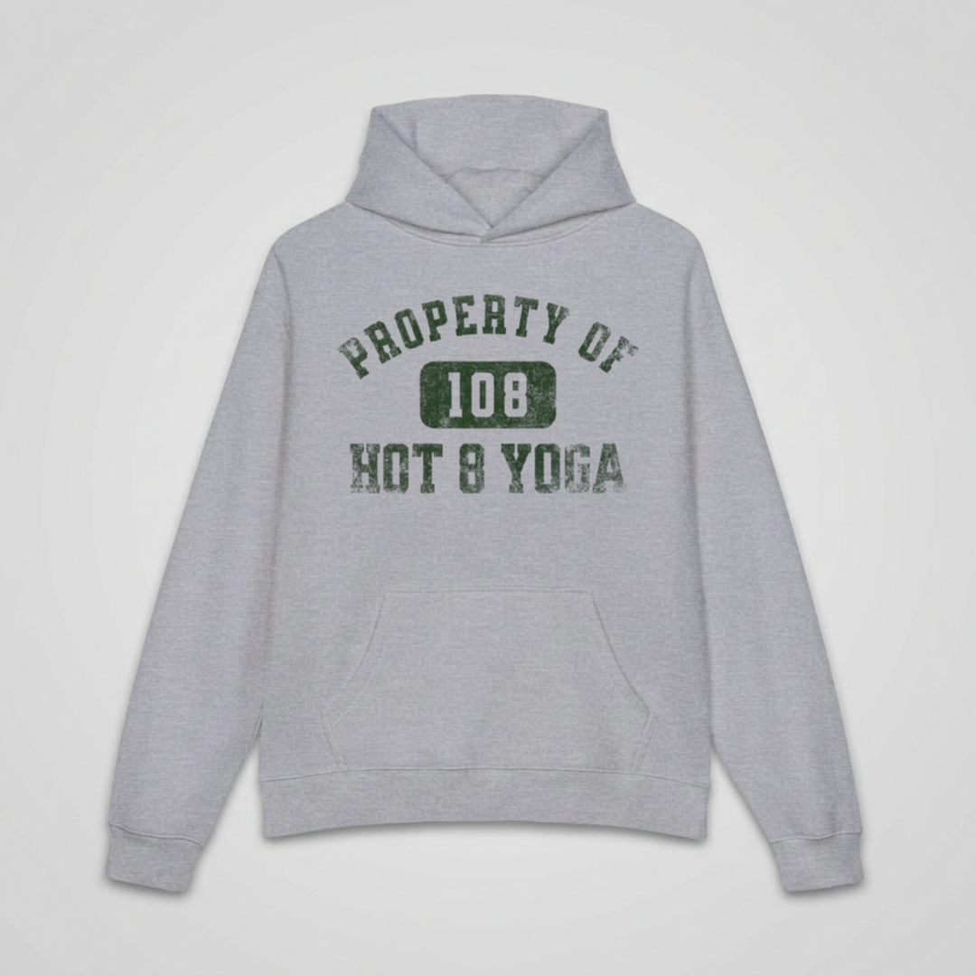 Property of 108 Hot 8 Yoga Vintage Relaxed Pullover Hoodie