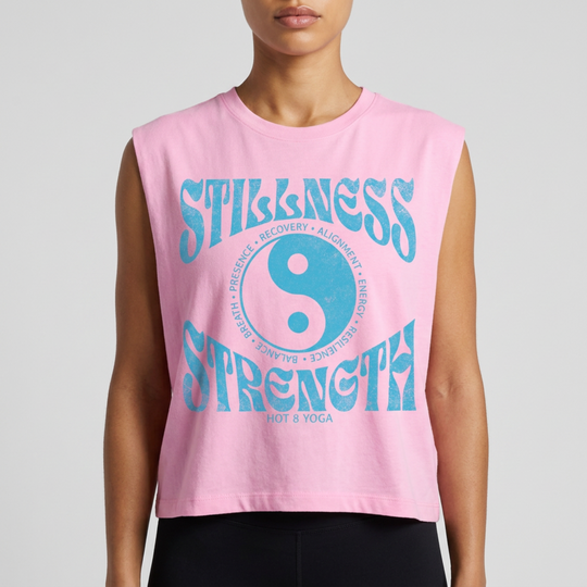 Stillness & Strength Distressed Sleeveless Muscle T-Shirt