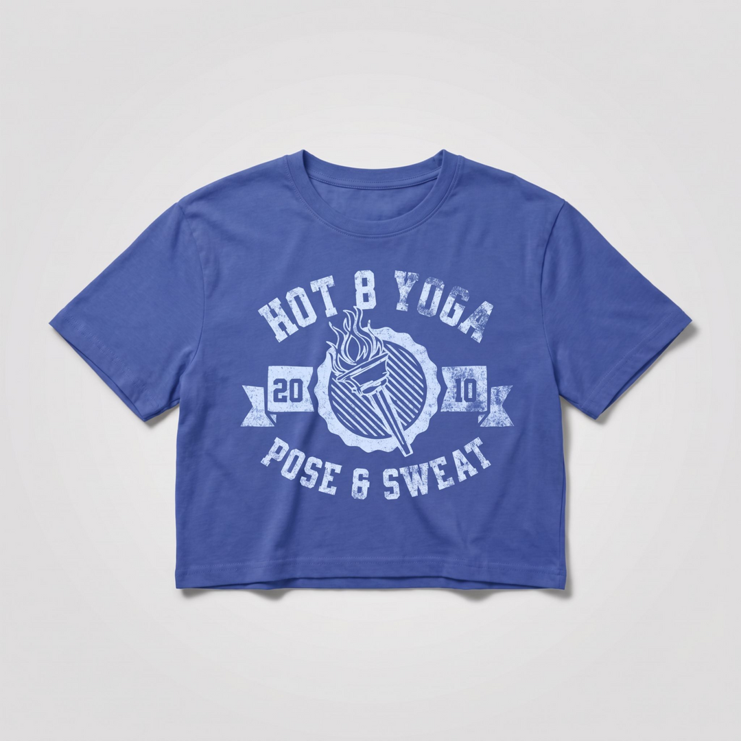 Pose & Sweat Distressed Cropped T-Shirt