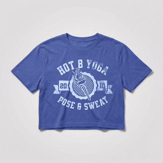 Pose & Sweat Distressed Cropped T-Shirt