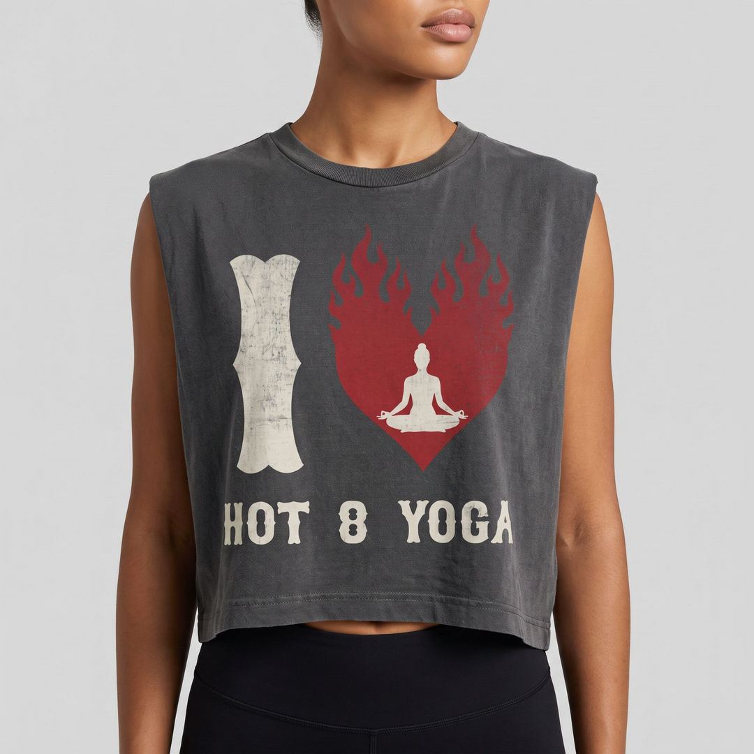 I Heart Hot 8 Yoga Vintage Sleeveless Muscle T-Shirt