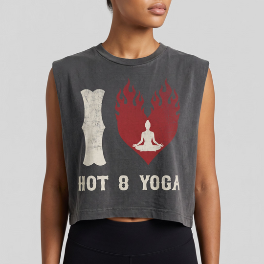 I Heart Hot 8 Yoga Vintage Sleeveless Muscle T-Shirt