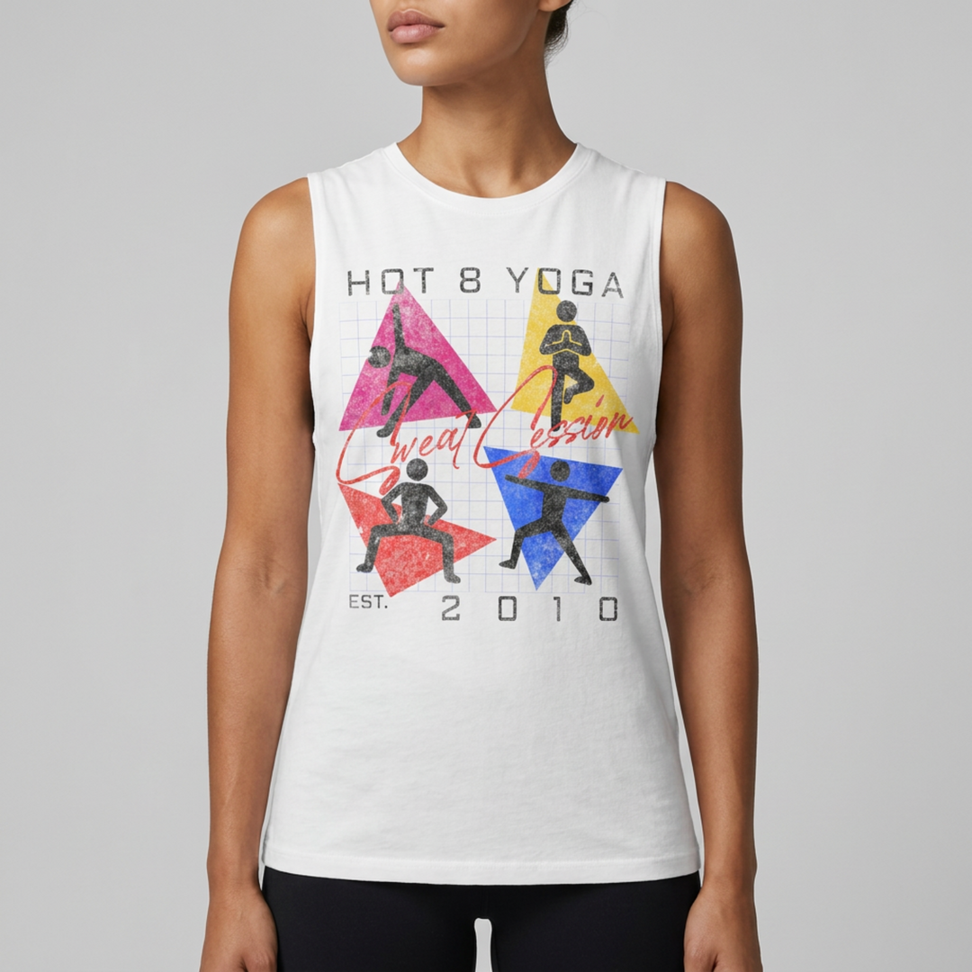 Sweat Session Distressed Sleeveless Muscle T-Shirt