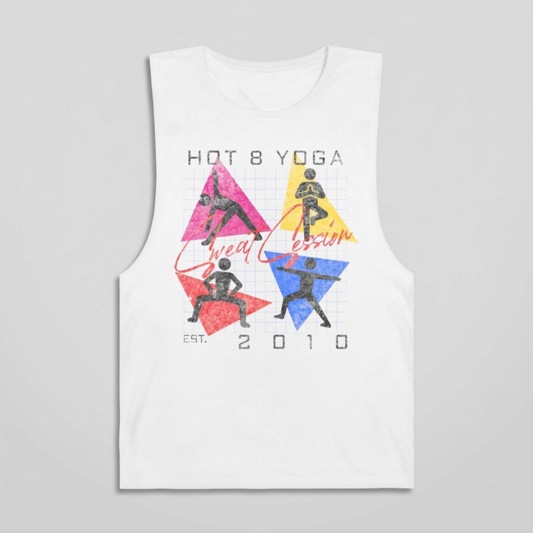 Sweat Session Distressed Sleeveless Muscle T-Shirt