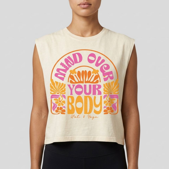 Mind Over Your Body Distressed Sleeveless Muscle T-Shirt