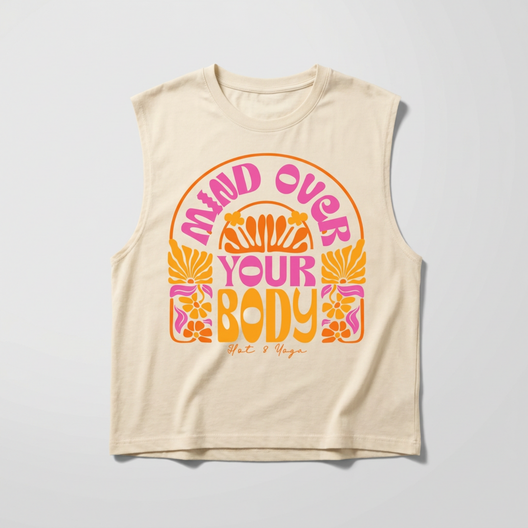 Mind Over Your Body Distressed Sleeveless Muscle T-Shirt