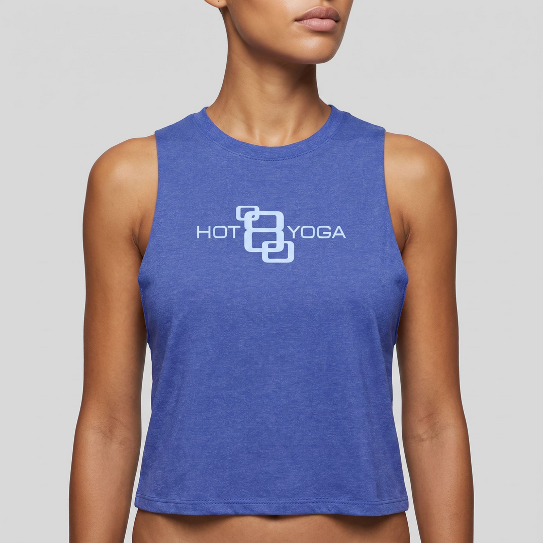 Hot 8 Yoga Blue Heather Essential Fitness Tank Top