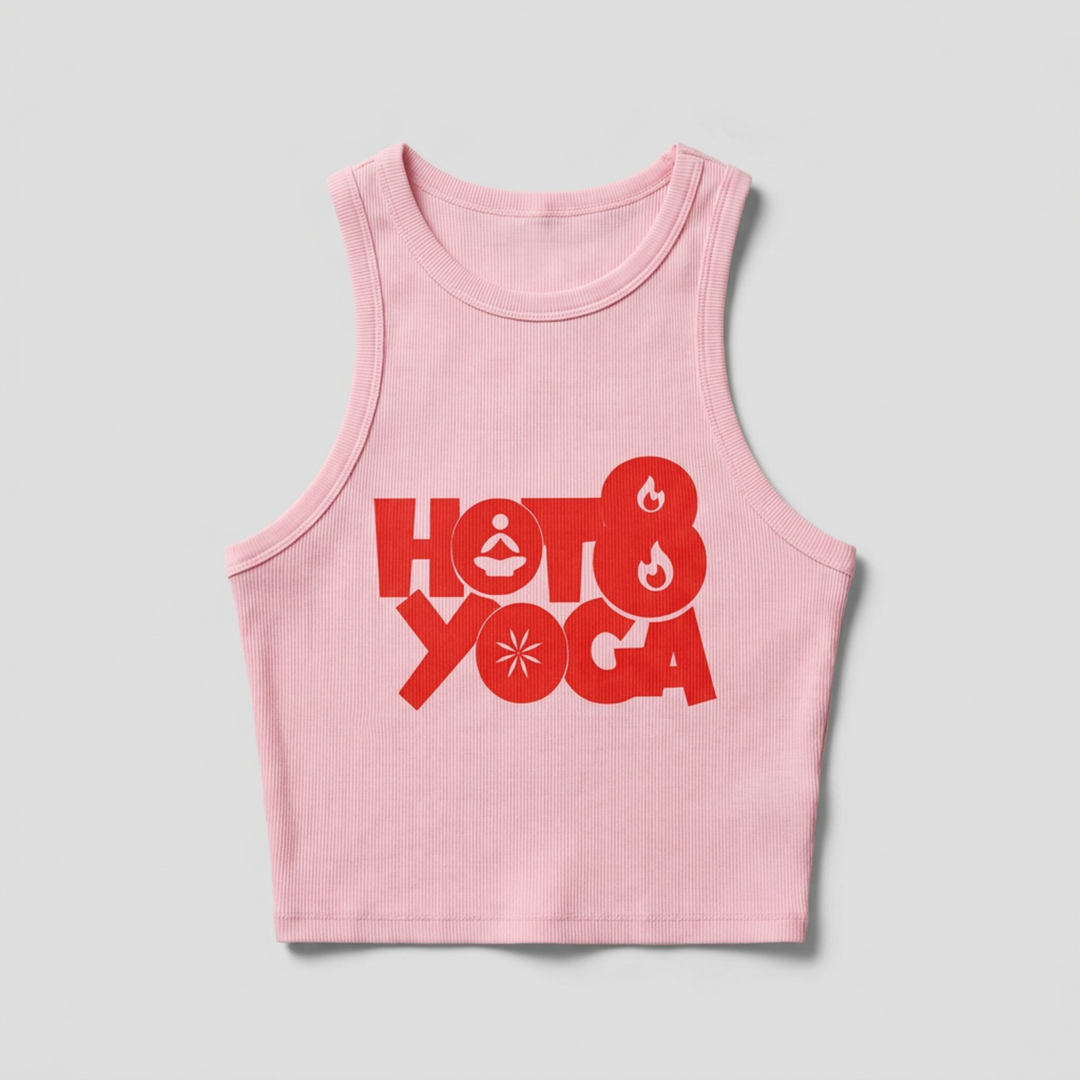 Hot 8 Yoga Studio Pop Racer Tank Top