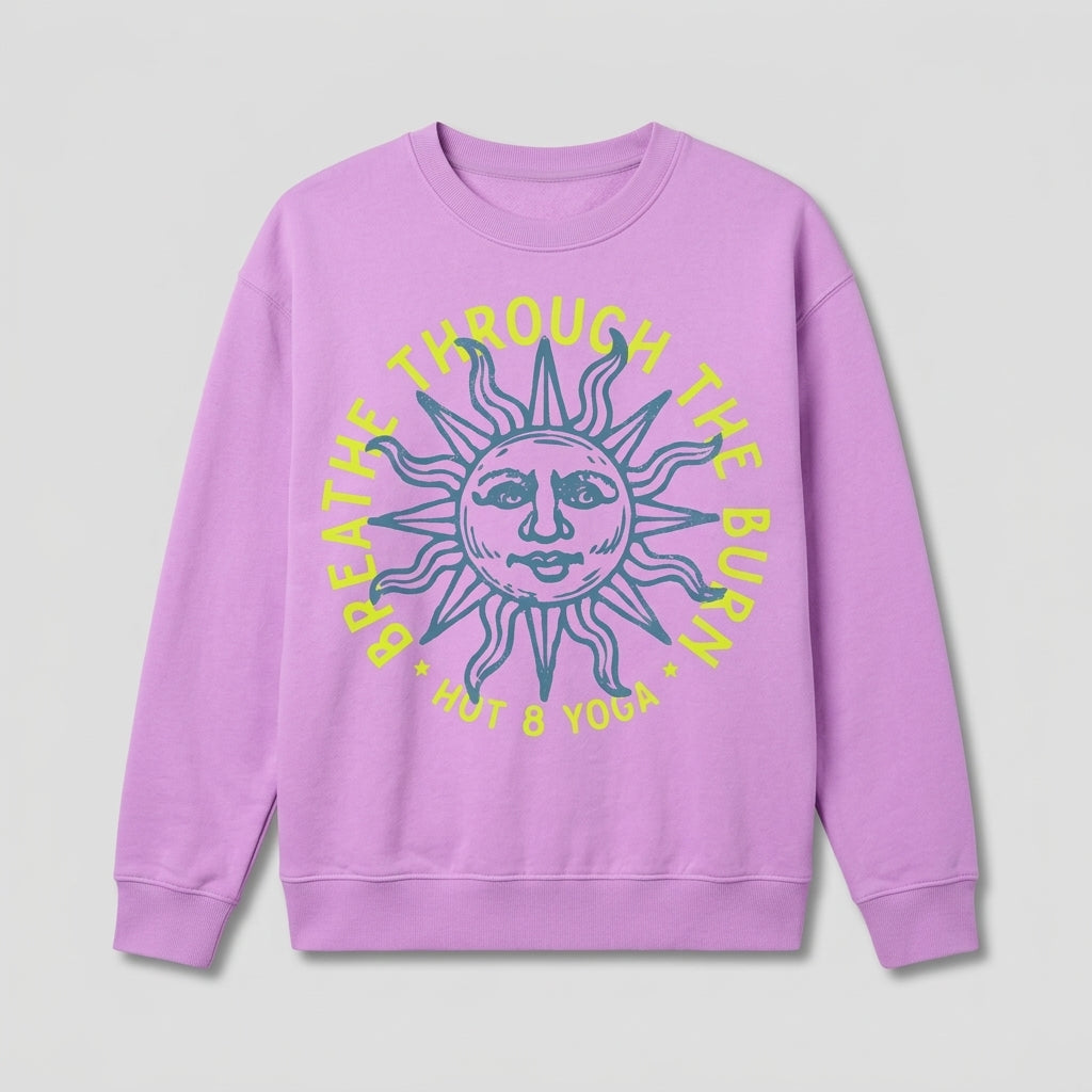 Breathe Through The Burn Neon Violet Distressed Sweatshirt