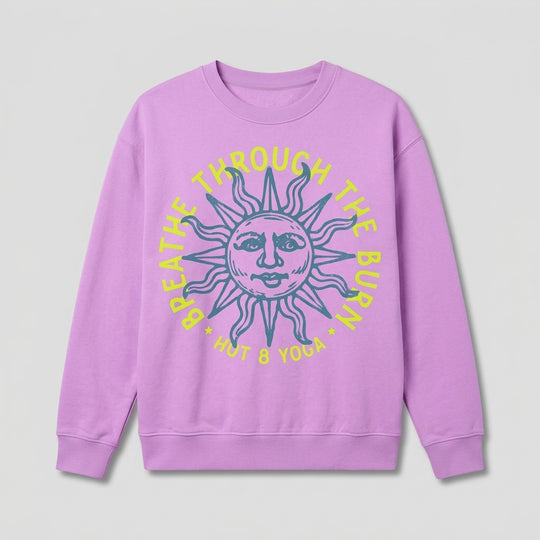Breathe Through The Burn Neon Violet Distressed Sweatshirt