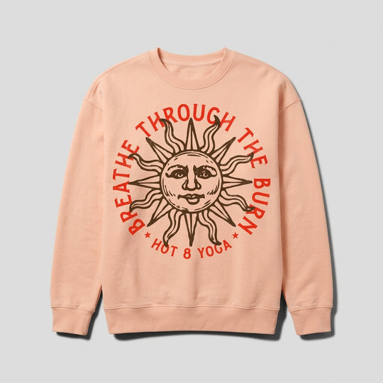 Breathe Through The Burn Peach Distressed Sweatshirt