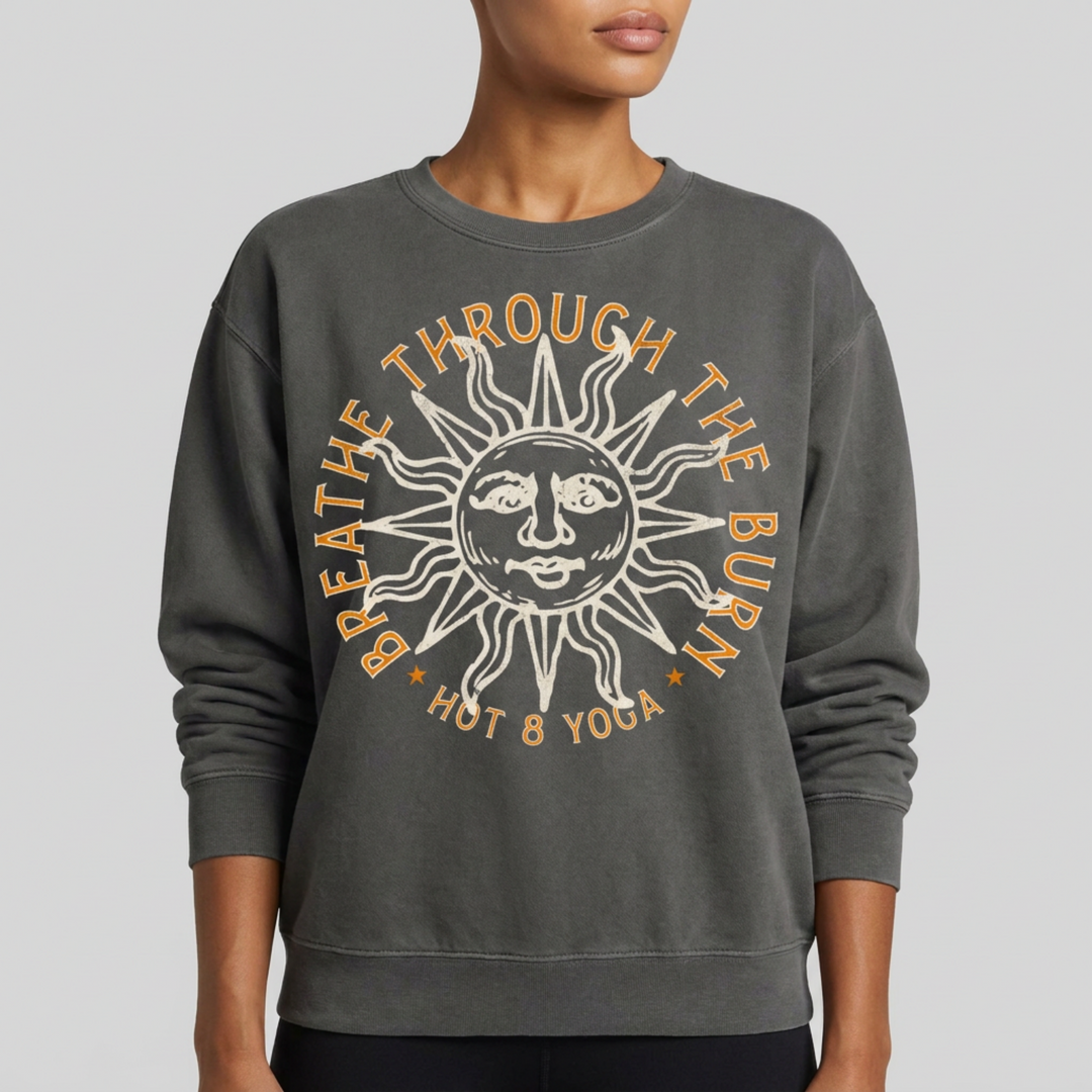 Breathe Through the Burn Pepper Distressed Sweatshirt