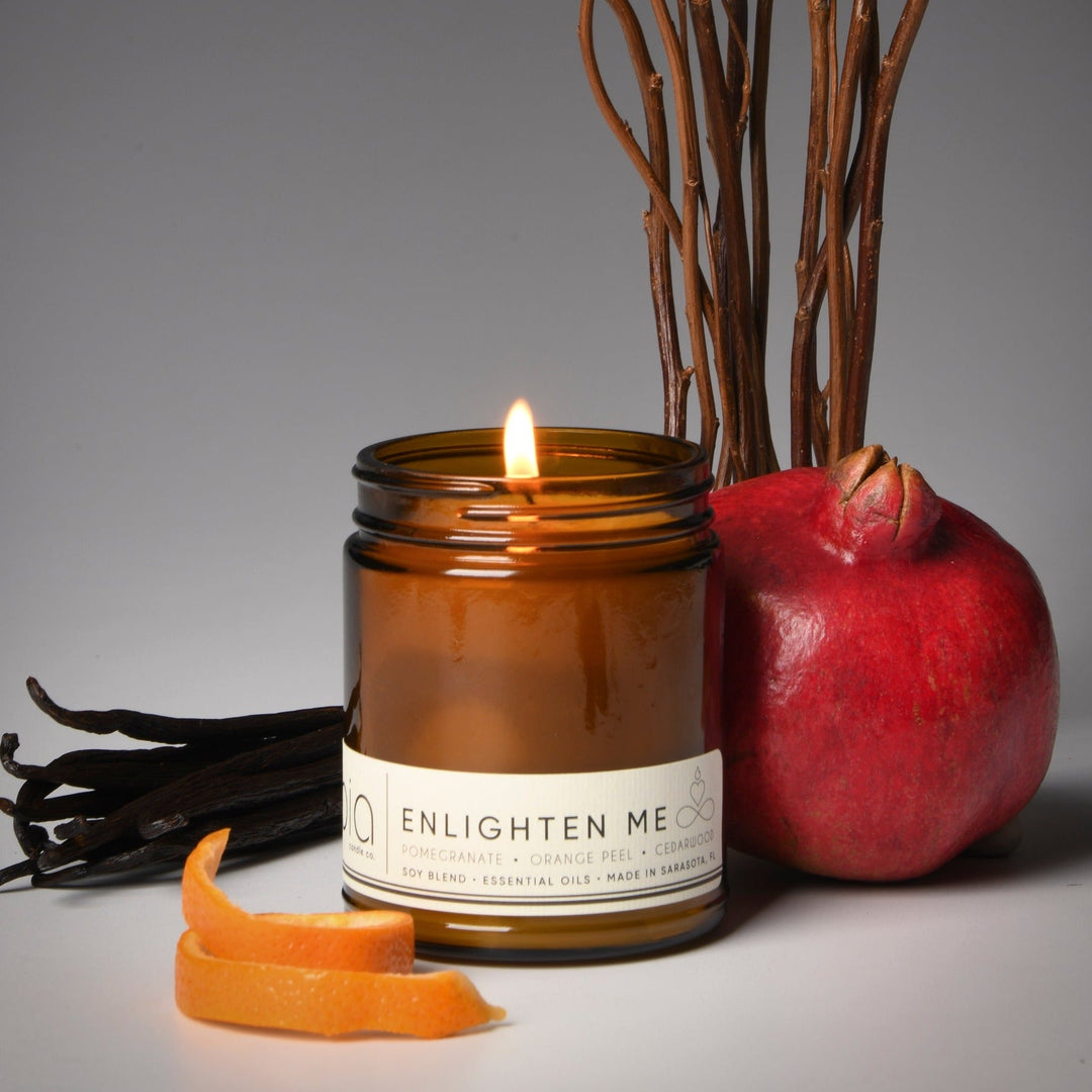Enlighten Me Soy Blend Candle — Orange Peel, Pomegranate & Vanilla