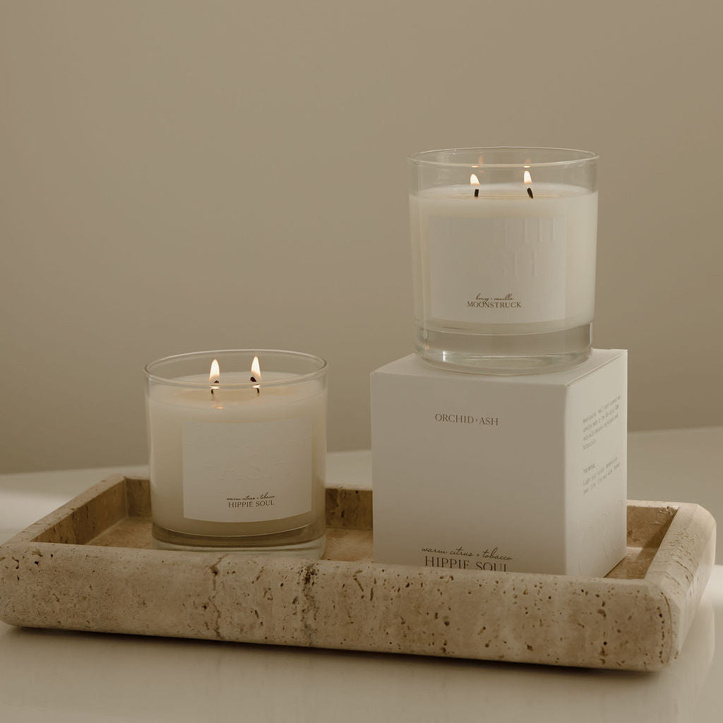 warm citrus + tobacco | HIPPIE SOUL Natural Candle