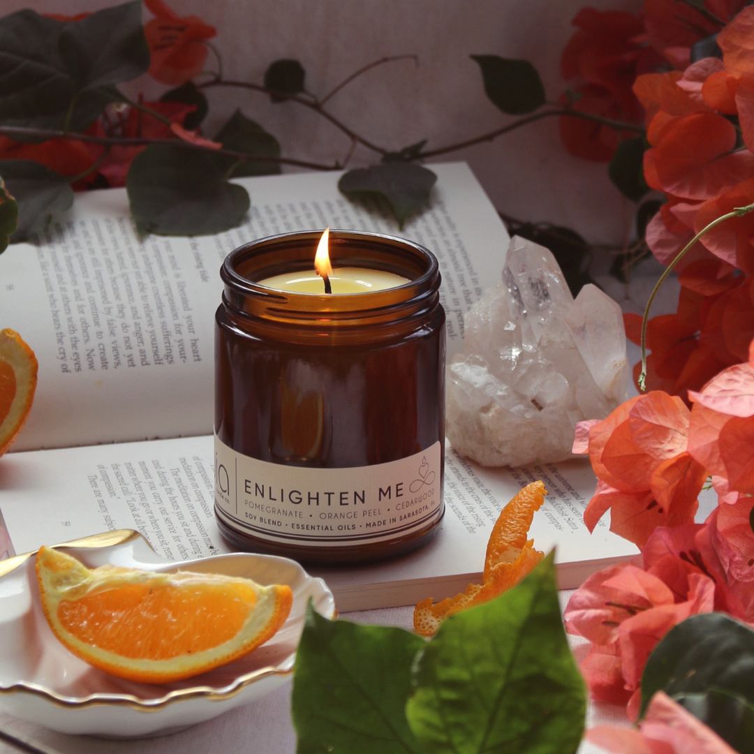 Enlighten Me Soy Blend Candle — Orange Peel, Pomegranate & Vanilla