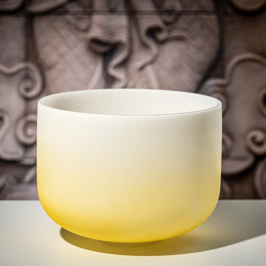 Solar Plexus Chakra Yellow Ombre Frosted Crystal Singing Bowl