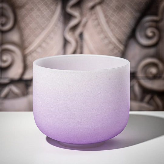 Crown Chakra Purple Ombre Frosted Crystal Singing Bowl