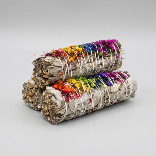 'Energy Wheel' Floral White Sage Smudge Stick (4 in.)
