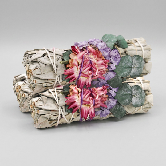 'Fairy Dreams' Floral White Sage Smudge Stick (4 in.)