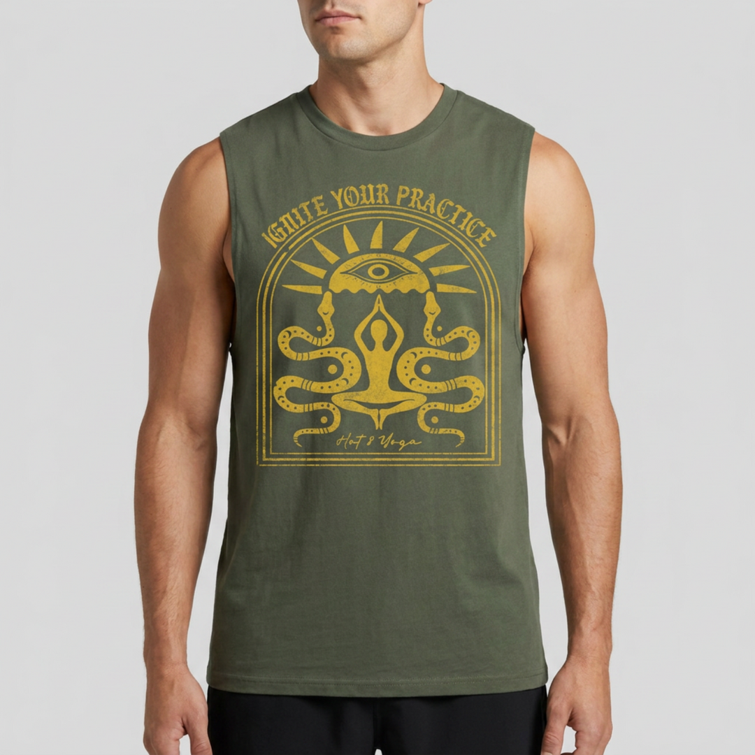 Ignite Your Practice Distressed Muscle Tank Top